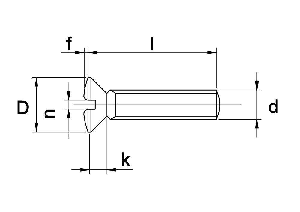 METAALSCHROEF BOLVK DIN 964 RVS M4X25