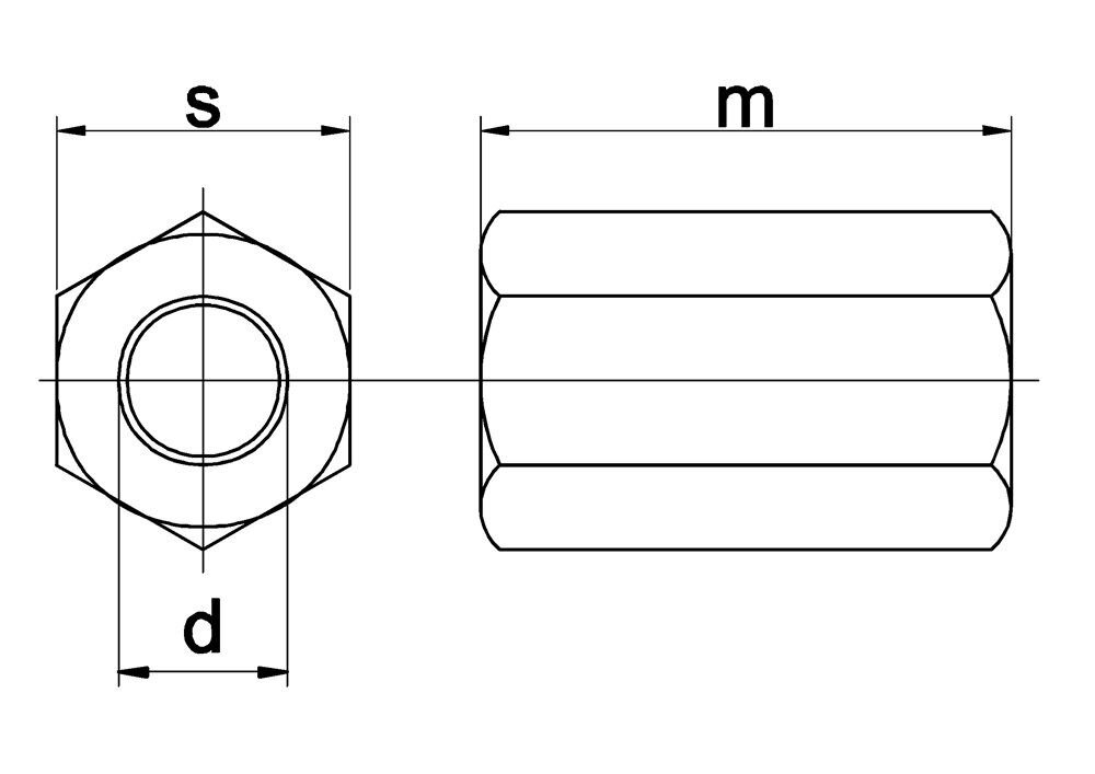 ZESKANT KOPPELMOER DIN 6334 RVS A2 M6