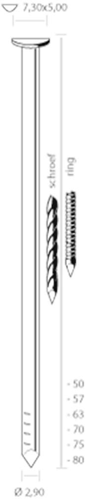 NAGEL 2,9 X 63MM VZ/R