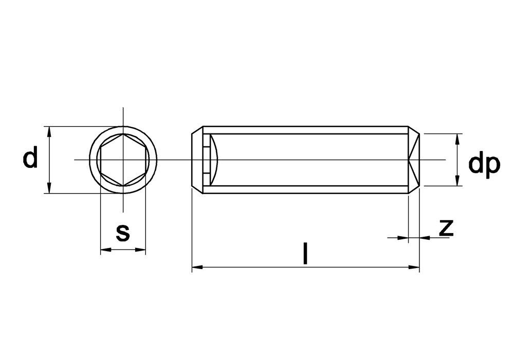 STELSCHROEF DIN 916 45H STAAL M10X50