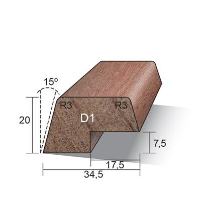 MERANTI ISOLATIE GLASLAT D1 20X34,5MM