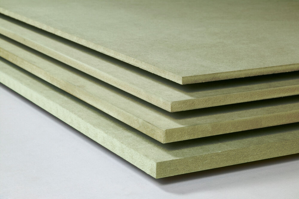 MDF PLAAT 18MM WIT GEGROND VOCHTWEREND GROEN 1220MM X 3050MM