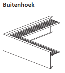 DAKTRIM BUITENHOEK 45X45MM 500X500MM