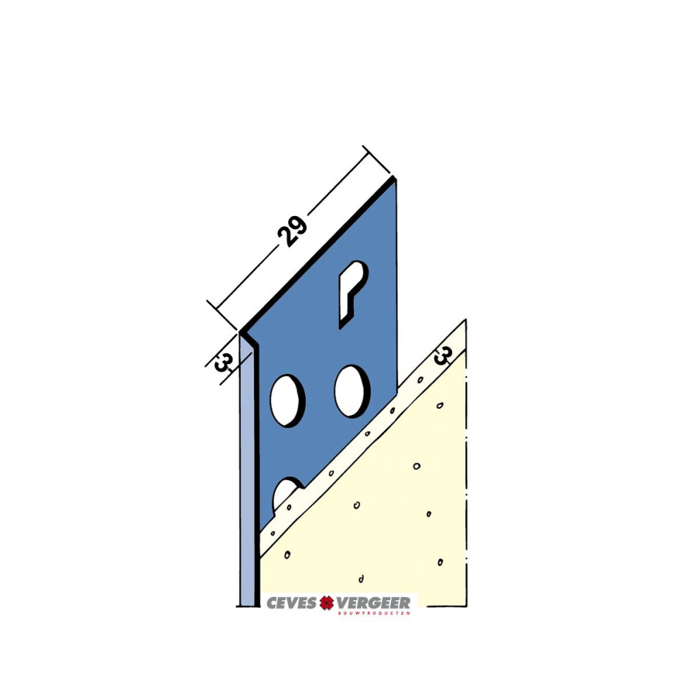 STUCSTOPPROFIEL RVS L= 3000MM - 2136-3.00
