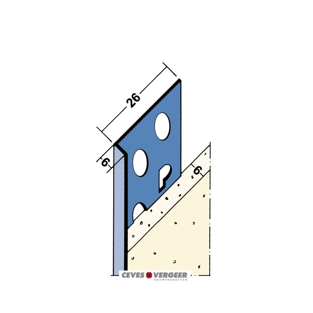 STUCSTOPPROFIEL RVS L= 3000MM - 2135-3.00