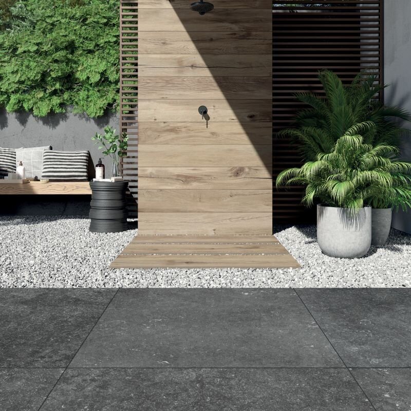 VLOERTEGEL NORDIK STONE BLACK 90X90