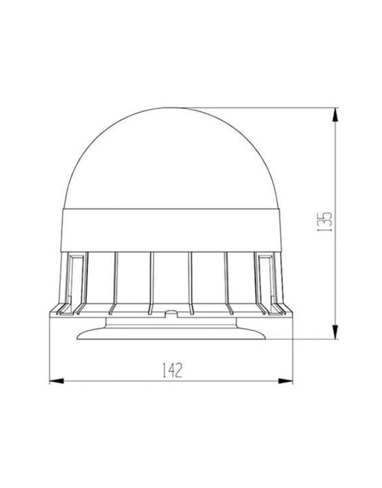 LED ZWAAILAMP AMBER R65 12-24V MAGN/ZUIG