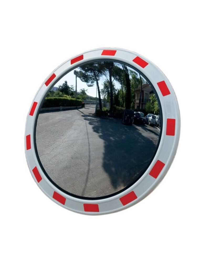 VERKEERSSPIEGEL ACRYL ROOD/WIT 50 CM