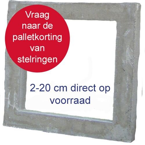 BETONNEN STELRING 80 X 80 X 14CM GEWAPEND