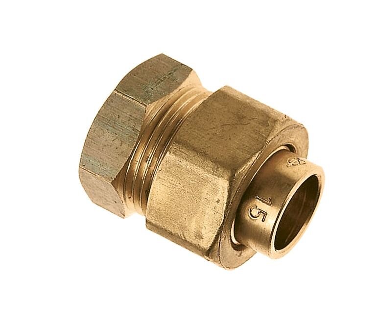 MESSING KOPPELING 1/2" X 15MM