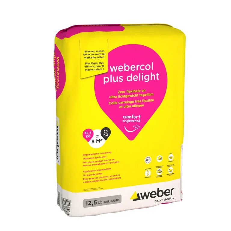 WEBER.COL PLUS DELIGHT TEGELLIJM WIT 12.5KG 48ST/PALLET